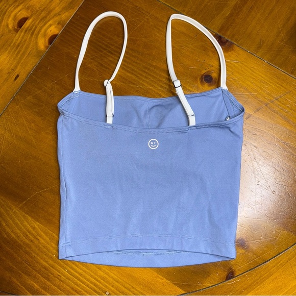 🖤Gilly Hicks Active Energize Under Bust Blue Crop Top with White Trim Tank - Picture 6 of 6